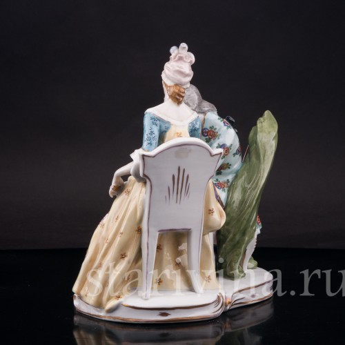 Композиция из фарфора Шахматная партия, Dressel, Kister & Cie, Германия, пер. пол. 20 в.