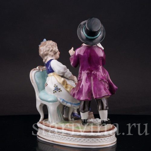 Фарфоровая статуэтка Урок, Volkstedt, Германия, 1899-1909 гг.