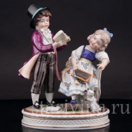 Фарфоровая статуэтка Урок, Volkstedt, Германия, 1899-1909 гг.