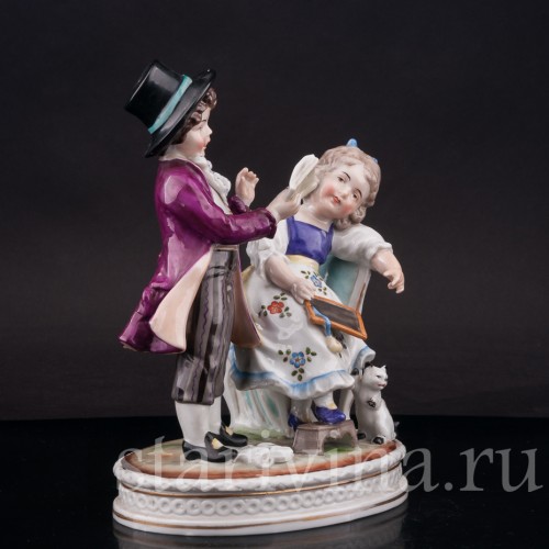 Фарфоровая статуэтка Урок, Volkstedt, Германия, 1899-1909 гг.