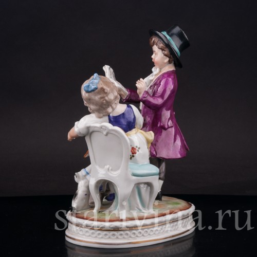 Фарфоровая статуэтка Урок, Volkstedt, Германия, 1899-1909 гг.