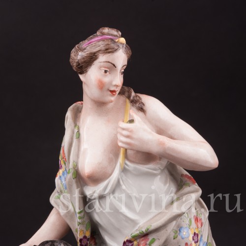 Фарфоровая статуэтка Девушка с обезьяной, Samson, Франция, 19 в.