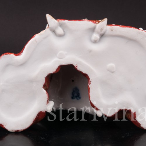 Фарфоровая статуэтка Дама с виолончелью, кружевная, Volkstedt, Германия, нач. 20 в.