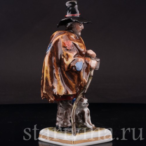 Фигурка из фарфора Странник с собачкой, Volkstedt, Германия, сер. 20 в.