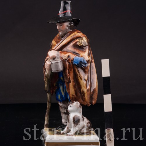 Фигурка из фарфора Странник с собачкой, Volkstedt, Германия, сер. 20 в.