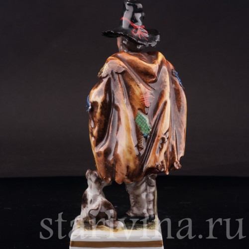 Фигурка из фарфора Странник с собачкой, Volkstedt, Германия, сер. 20 в.