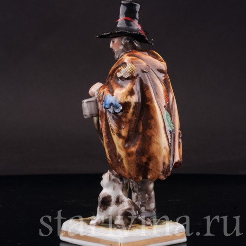 Фигурка из фарфора Странник с собачкой, Volkstedt, Германия, сер. 20 в.