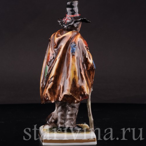 Фигурка из фарфора Странник с собачкой, Volkstedt, Германия, сер. 20 в.