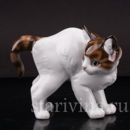 Фарфоровая фигурка Котёнок с выгнутой спинкой, Rosenthal, Германия, 1954 год.