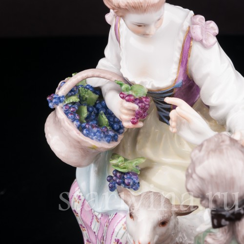 Фарфоровая композиция Пастушки с овечкой, Meissen, Германия, 1930-40е гг.