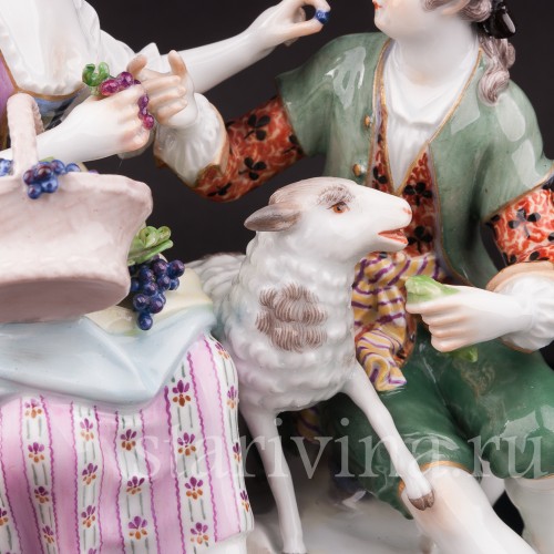 Фарфоровая композиция Пастушки с овечкой, Meissen, Германия, 1930-40е гг.