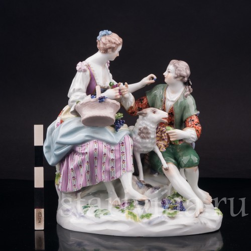 Фарфоровая композиция Пастушки с овечкой, Meissen, Германия, 1930-40е гг.