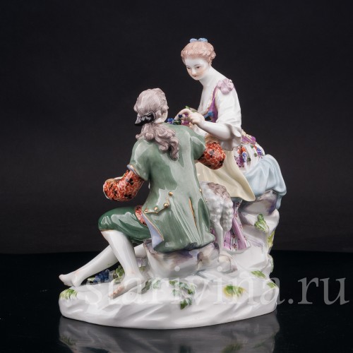 Фарфоровая композиция Пастушки с овечкой, Meissen, Германия, 1930-40е гг.