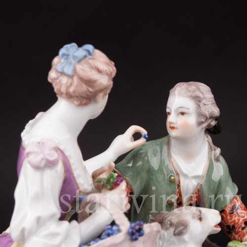 Фарфоровая композиция Пастушки с овечкой, Meissen, Германия, 1930-40е гг.