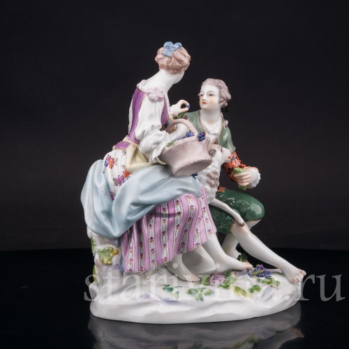 Фарфоровая композиция Пастушки с овечкой, Meissen, Германия, 1930-40е гг.