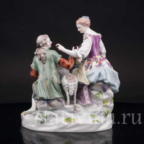 Фарфоровая композиция Пастушки с овечкой, Meissen, Германия, 1930-40е гг.
