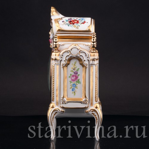 Фарфоровые часы Цветочные букеты, Hoffner & Co, Германия, 1960е гг.