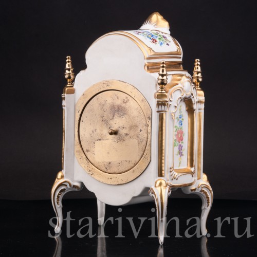 Фарфоровые часы Цветочные букеты, Hoffner & Co, Германия, 1960е гг.