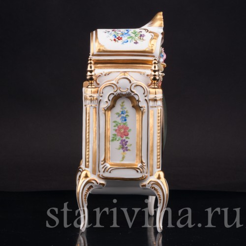 Фарфоровые часы Цветочные букеты, Hoffner & Co, Германия, 1960е гг.