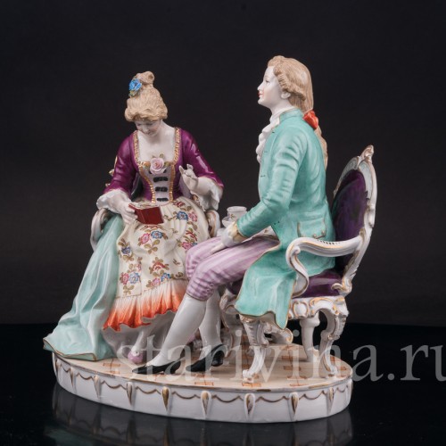 Фарфоровая композиция После чаепития, Ernst Bohne Sohne, Германия, нач. 20 в.