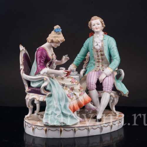 Фарфоровая композиция После чаепития, Ernst Bohne Sohne, Германия, нач. 20 в.