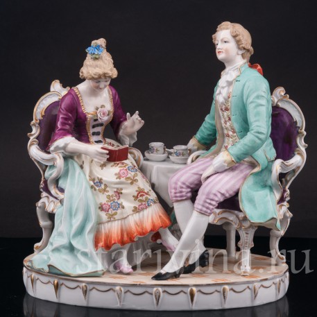 Фарфоровая композиция После чаепития, Ernst Bohne Sohne, Германия, нач. 20 в.