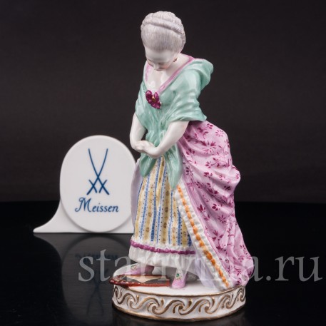 Фигурка из фарфора Девочка и разбитое зеркало, Meissen, Германия, сер. 19 - нач. 20 вв.