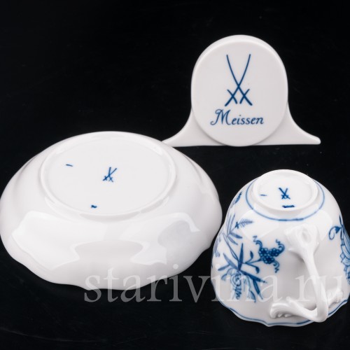 Кофейная пара Луковичный узор, Meissen, Германия, сер. 20 в.