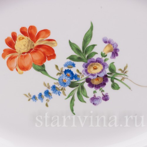 Фарфоровое блюдо Букеты цветов, Meissen, Германия, сер. 20 в.