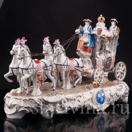 Композиция из фарфора Карета с четверкой лошадей, Sitzendorf, Германия, сер. 20 в.