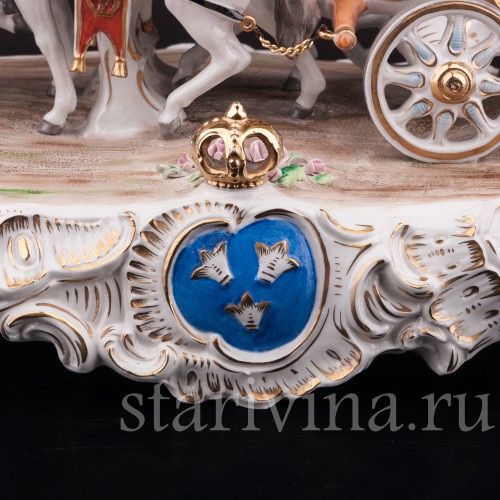 Композиция из фарфора Карета с четверкой лошадей, Sitzendorf, Германия, сер. 20 в.