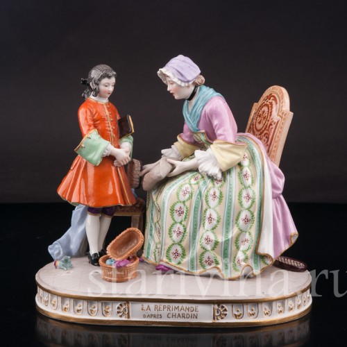 Фарфоровая статуэтка Выговор, Porcelaine de Paris, Франция, кон. 19 - нач. 20 вв.