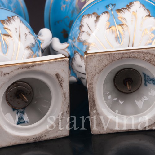 Парные фарфоровые вазы Кратеры, Carl Thieme, Германия, перв. пол. 20 в.