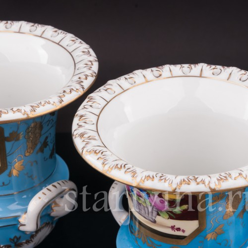 Парные фарфоровые вазы Кратеры, Carl Thieme, Германия, перв. пол. 20 в.