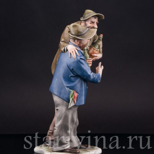 Статуэтка из фарфора Два приятеля, IPA Capodimonte, Италия, вт. пол. 20 в.
