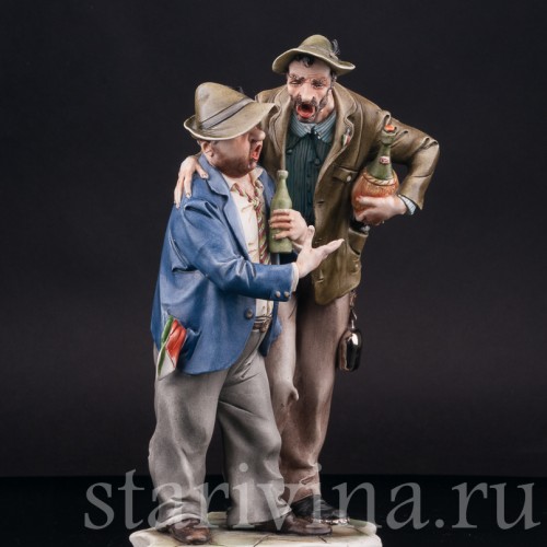 Статуэтка из фарфора Два приятеля, IPA Capodimonte, Италия, вт. пол. 20 в.