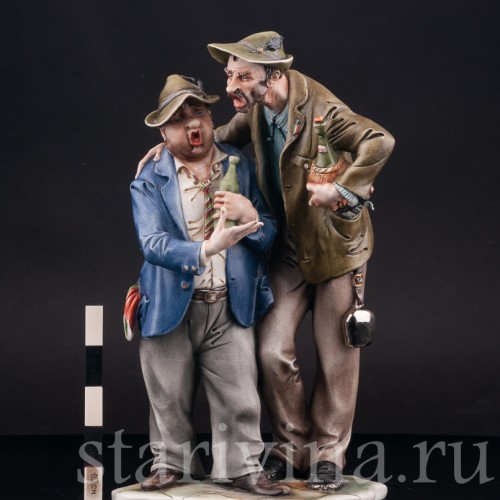 Статуэтка из фарфора Два приятеля, IPA Capodimonte, Италия, вт. пол. 20 в.