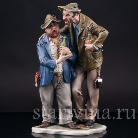 Статуэтка из фарфора Два приятеля, IPA Capodimonte, Италия, вт. пол. 20 в.