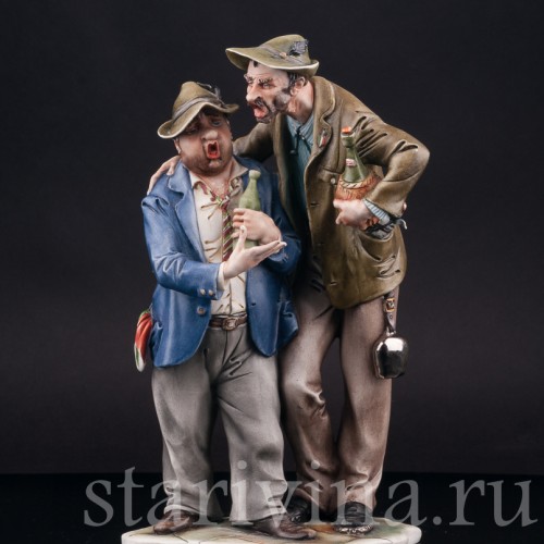 Статуэтка из фарфора Два приятеля, IPA Capodimonte, Италия, вт. пол. 20 в.