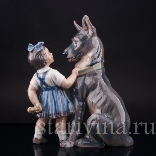 Девочка с овчаркой, Dahl Jensen, Дания, 1920-80 гг