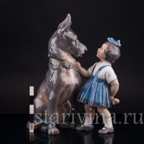 Девочка с овчаркой, Dahl Jensen, Дания, 1920-80 гг