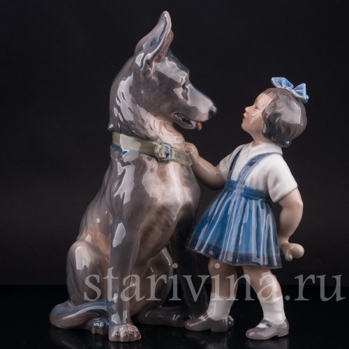 Девочка с овчаркой, Dahl Jensen, Дания, 1920-80 гг