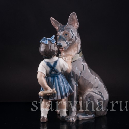 Девочка с овчаркой, Dahl Jensen, Дания, 1920-80 гг