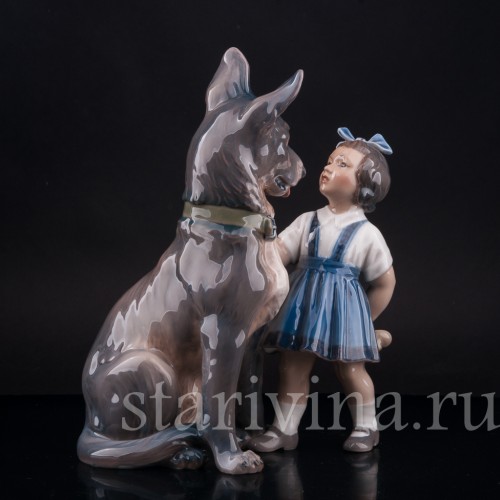 Девочка с овчаркой, Dahl Jensen, Дания, 1920-80 гг