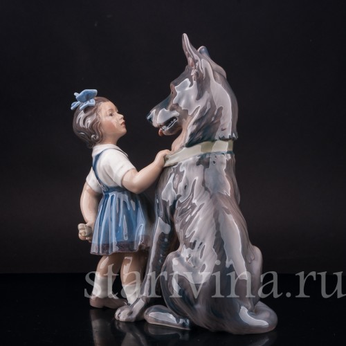 Девочка с овчаркой, Dahl Jensen, Дания, 1920-80 гг