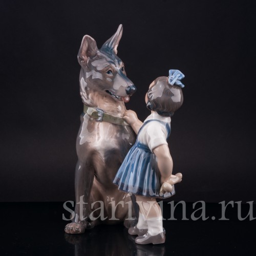 Девочка с овчаркой, Dahl Jensen, Дания, 1920-80 гг