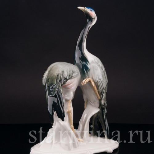 Фарфоровая фигурка птиц Два журавля, Karl Ens, Германия, 1920-30 гг.