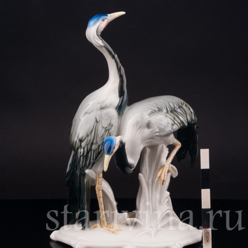 Фарфоровая фигурка птиц Два журавля, Karl Ens, Германия, 1920-30 гг.