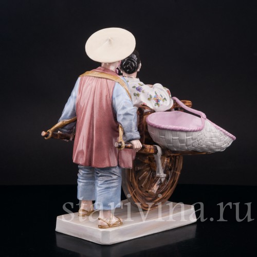 Фарфоровая композиция Китайцы с повозкой, Volkstedt, Германия.