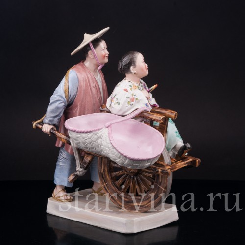 Фарфоровая композиция Китайцы с повозкой, Volkstedt, Германия.